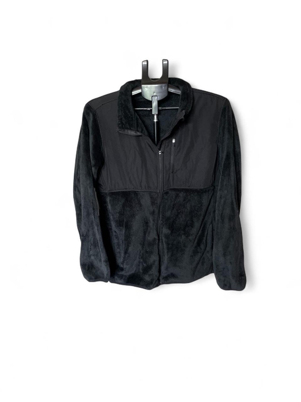 Women's Black Teddy Jacket with Quilted Yoke